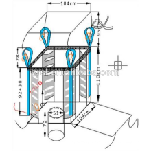 baffle bag sac de 2 tonnes, fond ouvert avec corde, deux ceinture de levage, traité aux UV